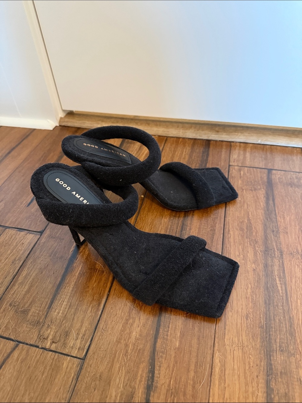 Good American Terry Slip On High Heel Sandals black size 10 - Picture 8 of 9
